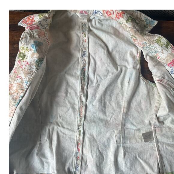 Christopher & Banks Multicolor Butterfly Print Zip Front Vest Top S - Picture 9 of 9